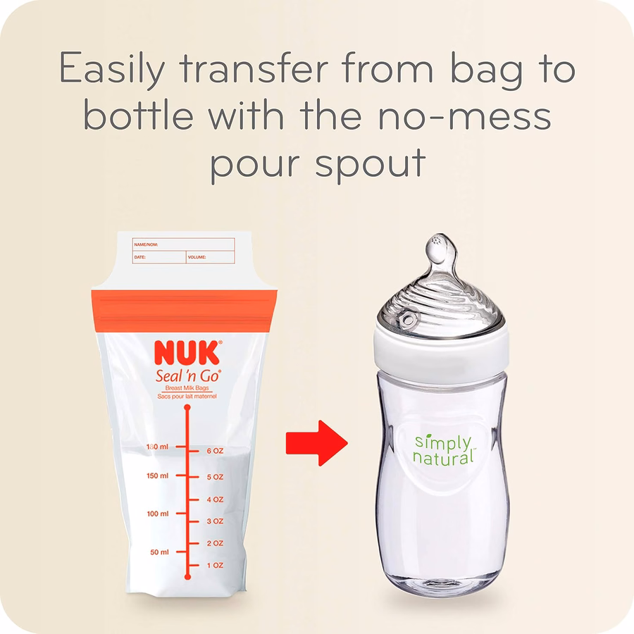 Sachets de conservation du lait maternel NUK Simply Natural Seal n&x27; Go : Bébé