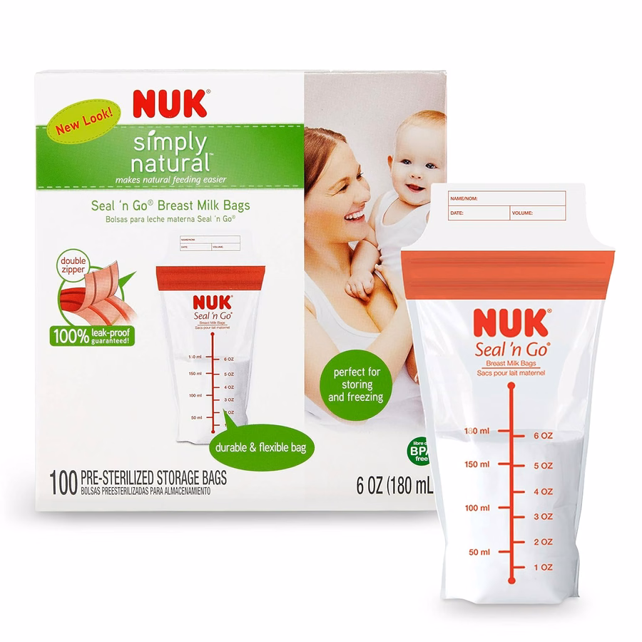 Sachets de conservation du lait maternel NUK Simply Natural Seal n&x27; Go : Bébé