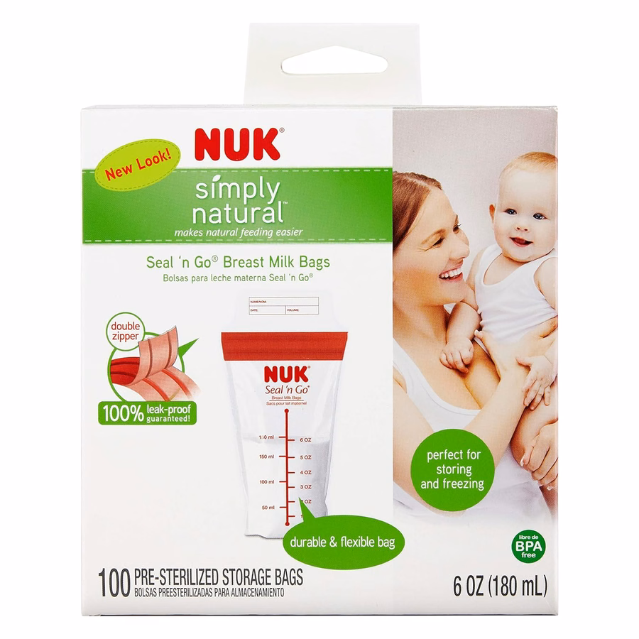 Sachets de conservation du lait maternel NUK Simply Natural Seal n&x27; Go : Bébé