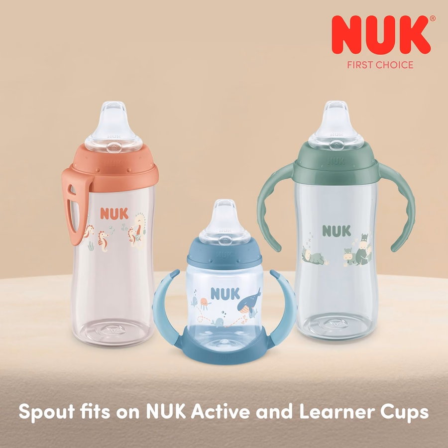 Embouts de rechange en silicone NUK pour certains gobelets NUK, anti-fuites, bec souple, lavables au lave-vaisselle, sans BPA, transparents, lot de 5 : Bébé