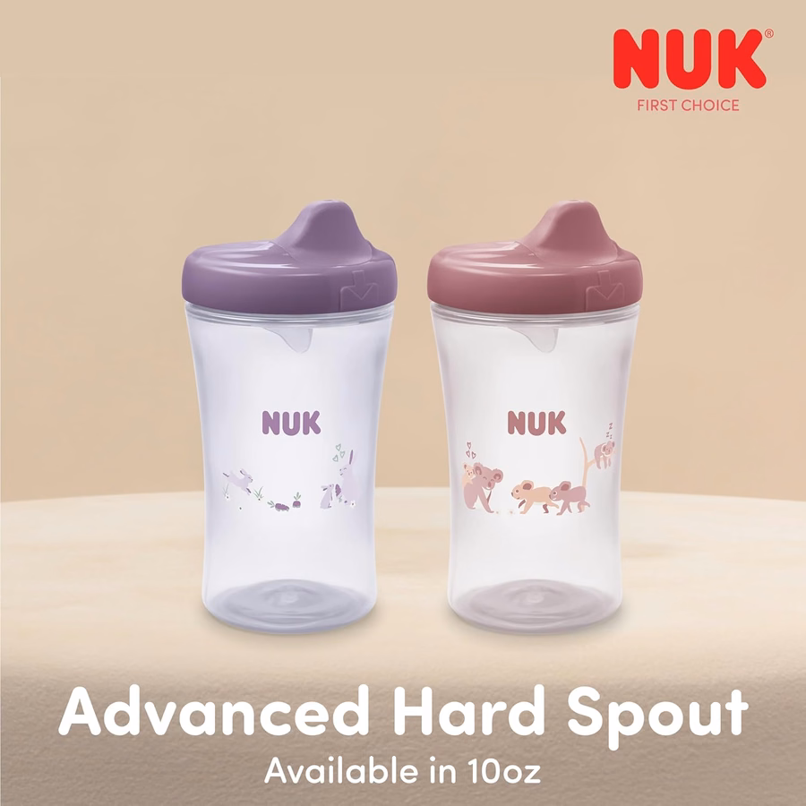 Gobelet à bec rigide NUK Sesame Street, 295 ml, lot de 2 – Sans BPA, anti-fuites : Bébé