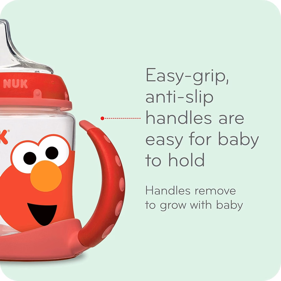 Gobelet d'apprentissage NUK Sesame Street, 150 ml, motif Elmo – Sans BPA, anti-fuites : Bébé