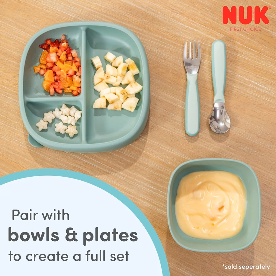 Fourchettes pour enfants NUK Kiddy, en acier inoxydable durable, sans BPA ni latex, dès 18 mois, lot de 3 : Bébé