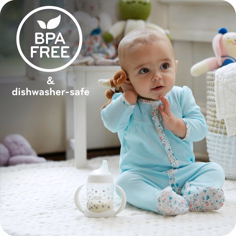 Gobelet d'apprentissage NUK, 150 ml, lot de 1, dès 6 mois – Sans BPA, gobelet anti-fuites : Bébé