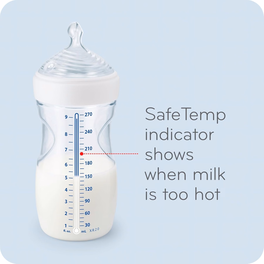 Biberon NUK Simply Natural avec SafeTemp : Bébé