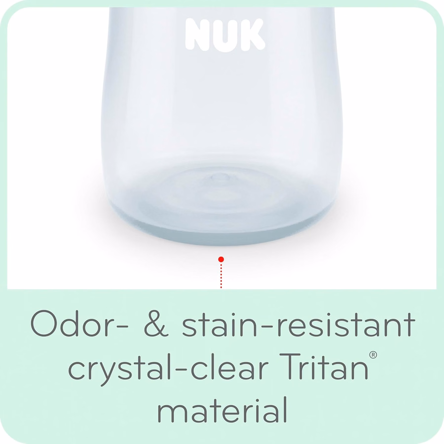 Gobelet d'apprentissage NUK Large Learner en Tritan, 295 ml, dès 8 mois – Sans BPA, anti-fuites : Bébé