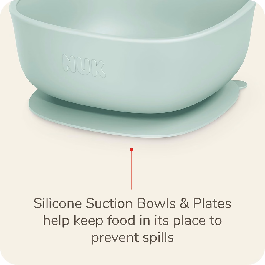 Cuillères pour bébé en silicone NUK, en silicone durable, faciles à prendre en main et à utiliser, compatibles lave-vaisselle, sans BPA, lot de 3 : Bébé