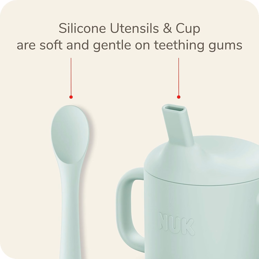 Cuillères pour bébé en silicone NUK, en silicone durable, faciles à prendre en main et à utiliser, compatibles lave-vaisselle, sans BPA, lot de 3 : Bébé