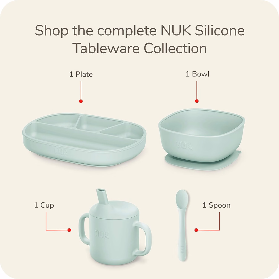 Cuillères pour bébé en silicone NUK, en silicone durable, faciles à prendre en main et à utiliser, compatibles lave-vaisselle, sans BPA, lot de 3 : Bébé