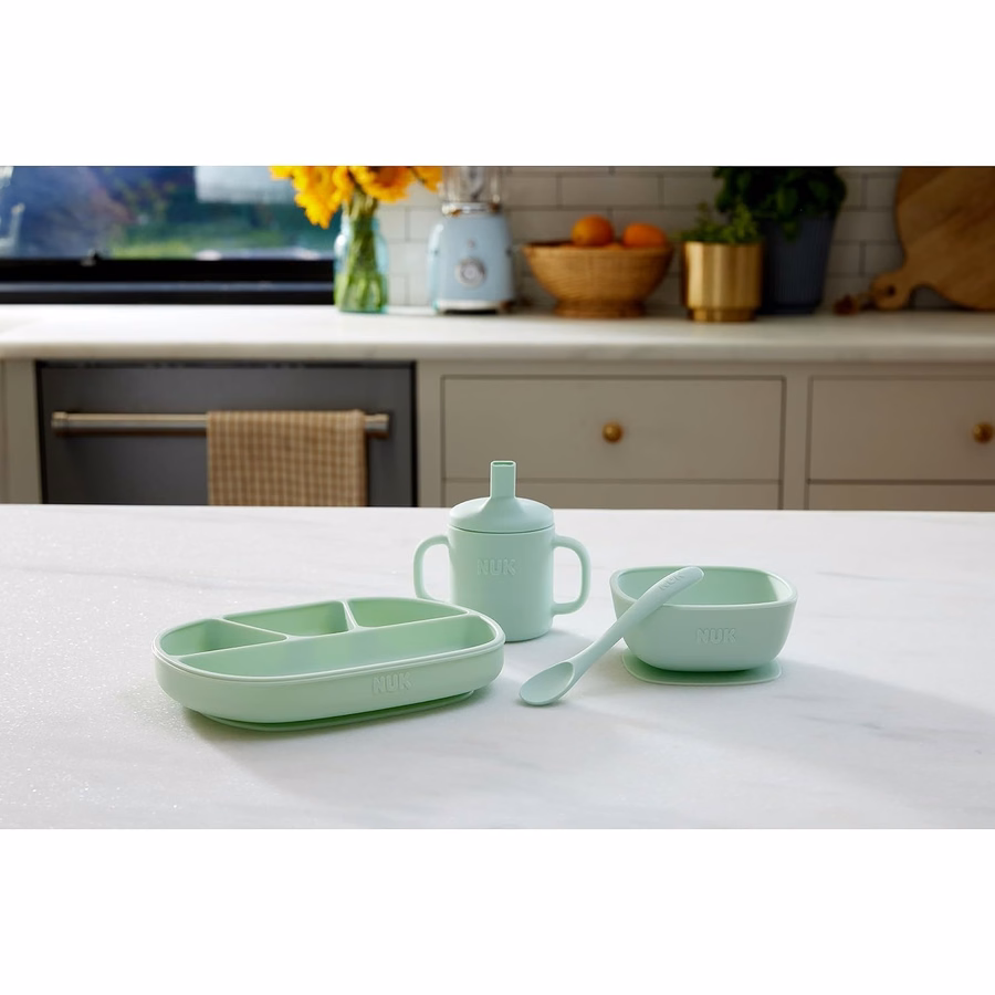Cuillères pour bébé en silicone NUK, en silicone durable, faciles à prendre en main et à utiliser, compatibles lave-vaisselle, sans BPA, lot de 3 : Bébé