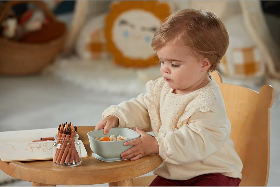 Bol à ventouse et couvercle NUK for Nature, couvercle étanche, compatible micro-ondes, congélateur et lave-vaisselle (panier supérieur), sans BPA : Bébé