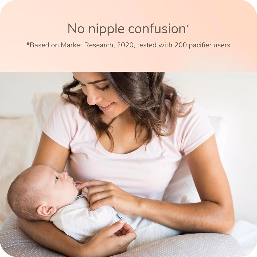 Sucette orthodontique phosphorescente NUK avec collerette en forme de cœur, sans BPA, convient aux bébés de 6 à 18 mois, lot de 4 : Santé et Maison