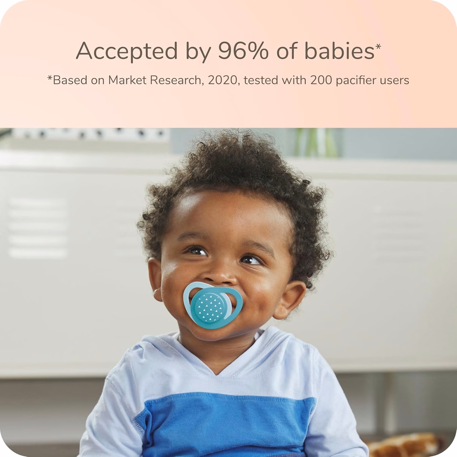 Sucette orthodontique phosphorescente NUK avec collerette en forme de cœur, sans BPA, convient aux bébés de 6 à 18 mois, lot de 4 : Santé et Maison