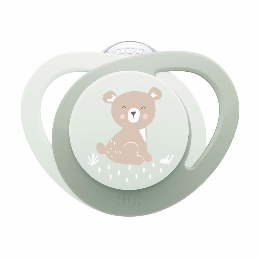 Sucette orthodontique phosphorescente NUK avec collerette en forme de cœur, sans BPA, convient aux bébés de 6 à 18 mois, lot de 4 : Santé et Maison