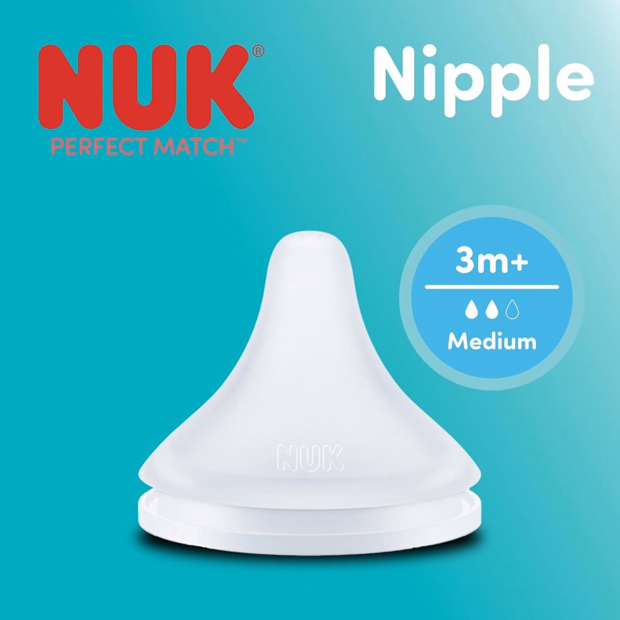 Tétine NUK Perfect Match, débit lent, en silicone souple avec valve anti-coliques, lot de 2, sans BPA : Vêtements, Chaussures et Bijoux