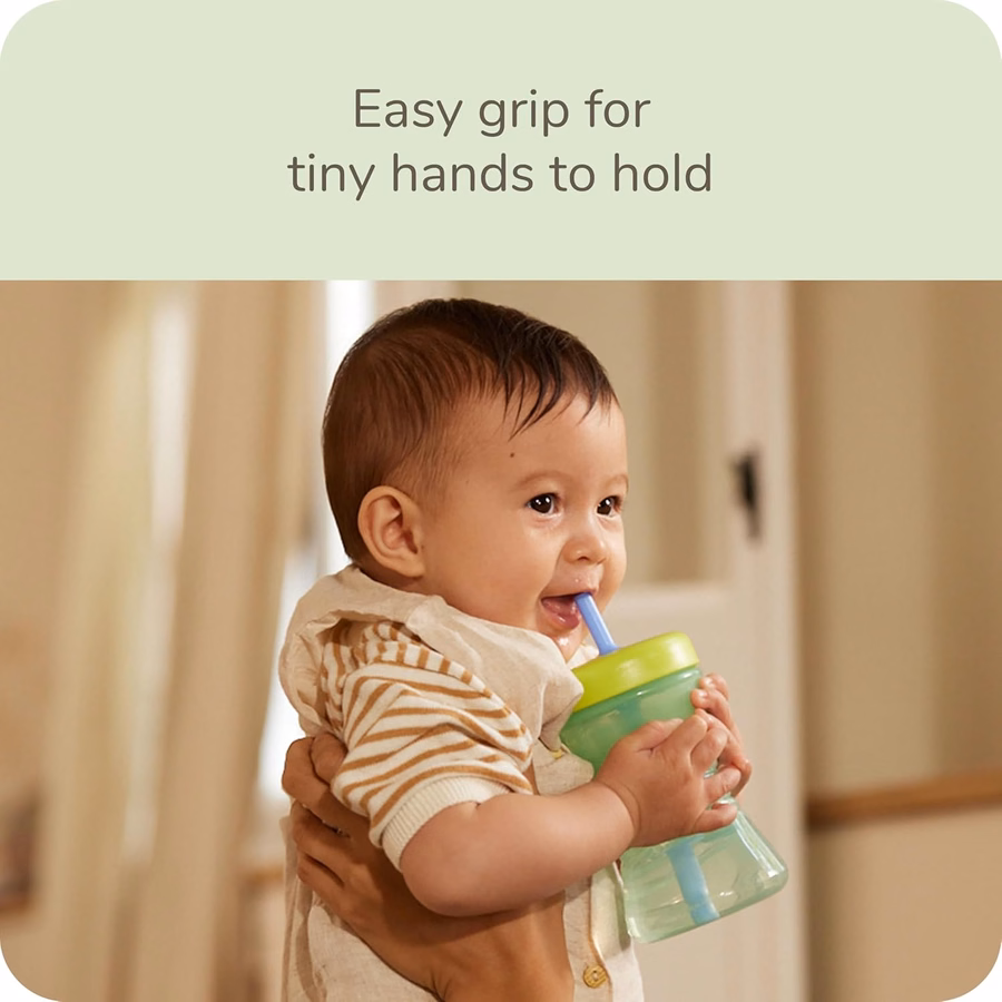 Gobelet à paille NUK Fun Grip, lot de 3 - Gobelet d'apprentissage avec paille pour boire facilement, convient aux enfants de 8 mois et plus : Bébé