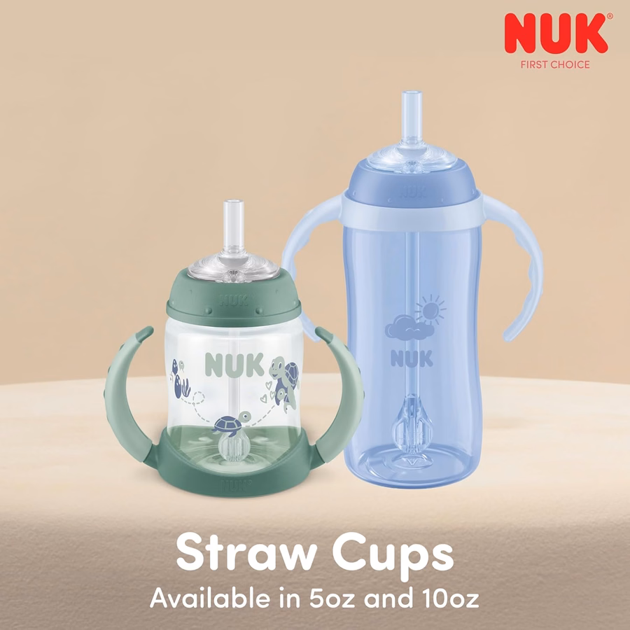 Pailles de rechange souples en silicone pour gobelet d'apprentissage NUK, lot de 4, sans BPA, compatibles lave-vaisselle, compatibles avec le gobelet d'apprentissage à paille NUK de 30 cl : Santé et Maison