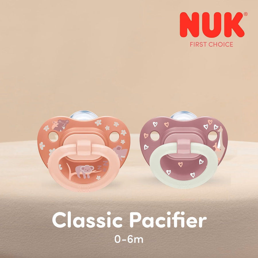 Sucette orthodontique classique NUK First Choice, pour nouveau-né de 0 à 6 mois, orange et rose, lot de 5 : Santé et Maison