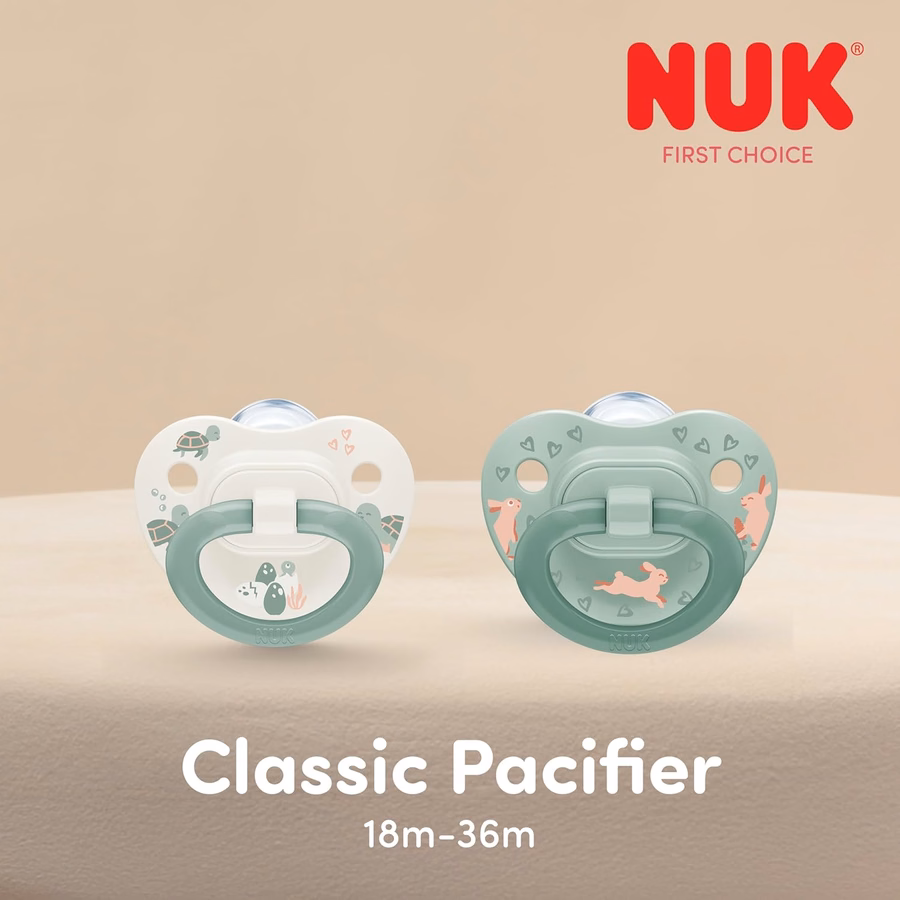 Sucette orthodontique classique NUK First Choice, pour bébés de 18 à 36 mois, bleue et orange, lot de 5 : Santé et Maison